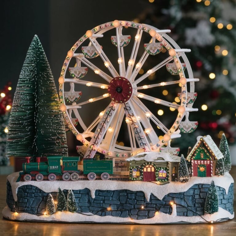 Ferris Wheel Christmas Tree with Train and Village Temu